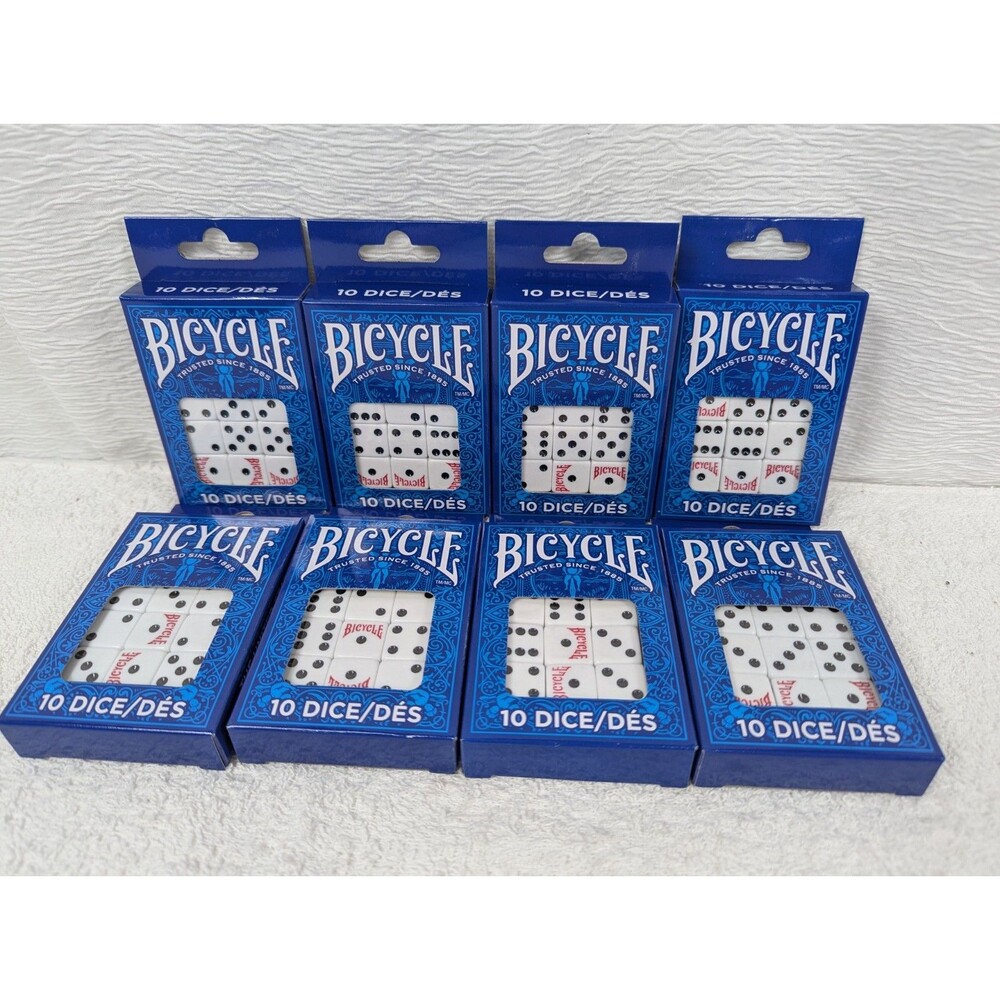 Bicycle - Dice 10 Die Package - 6 Sided - White - 8 Pack